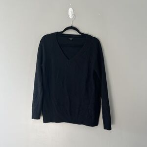 Talbots Black Wool Blend Sweater Size Medium Petite